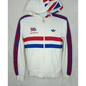 Rare Adidas Great Britain UK England Full Zip Hoodie Sweatshirt (S)